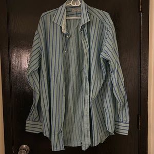 Blue and Green Button Down Shirt